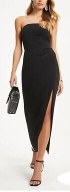 VICI x FATE Dress Large Black Strapless Slit Always You Cocktail Evening Formal